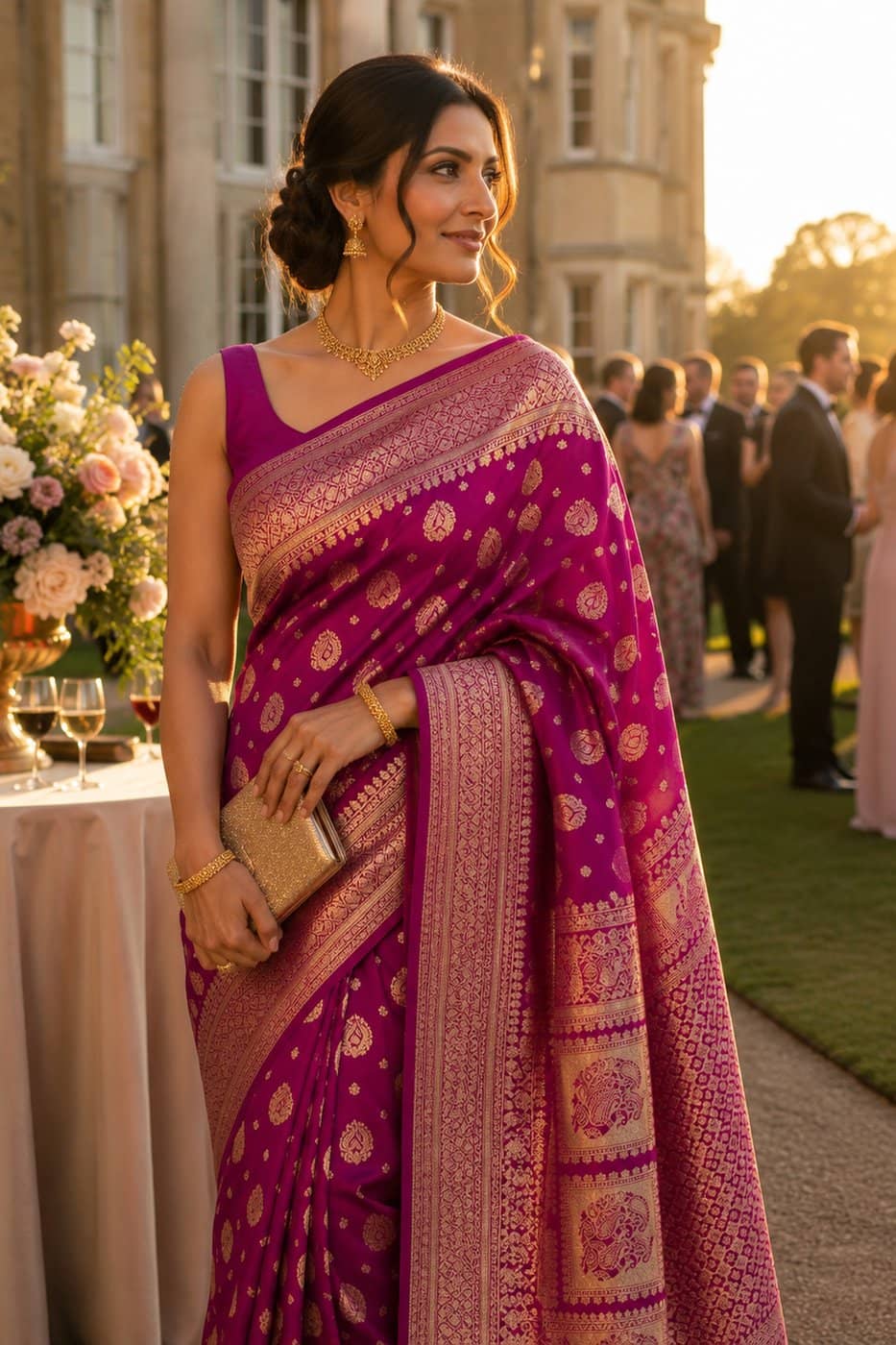 Magenta Salem Silk Saree