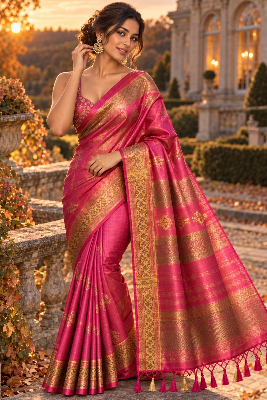 Rani Pink Salem Silk Saree