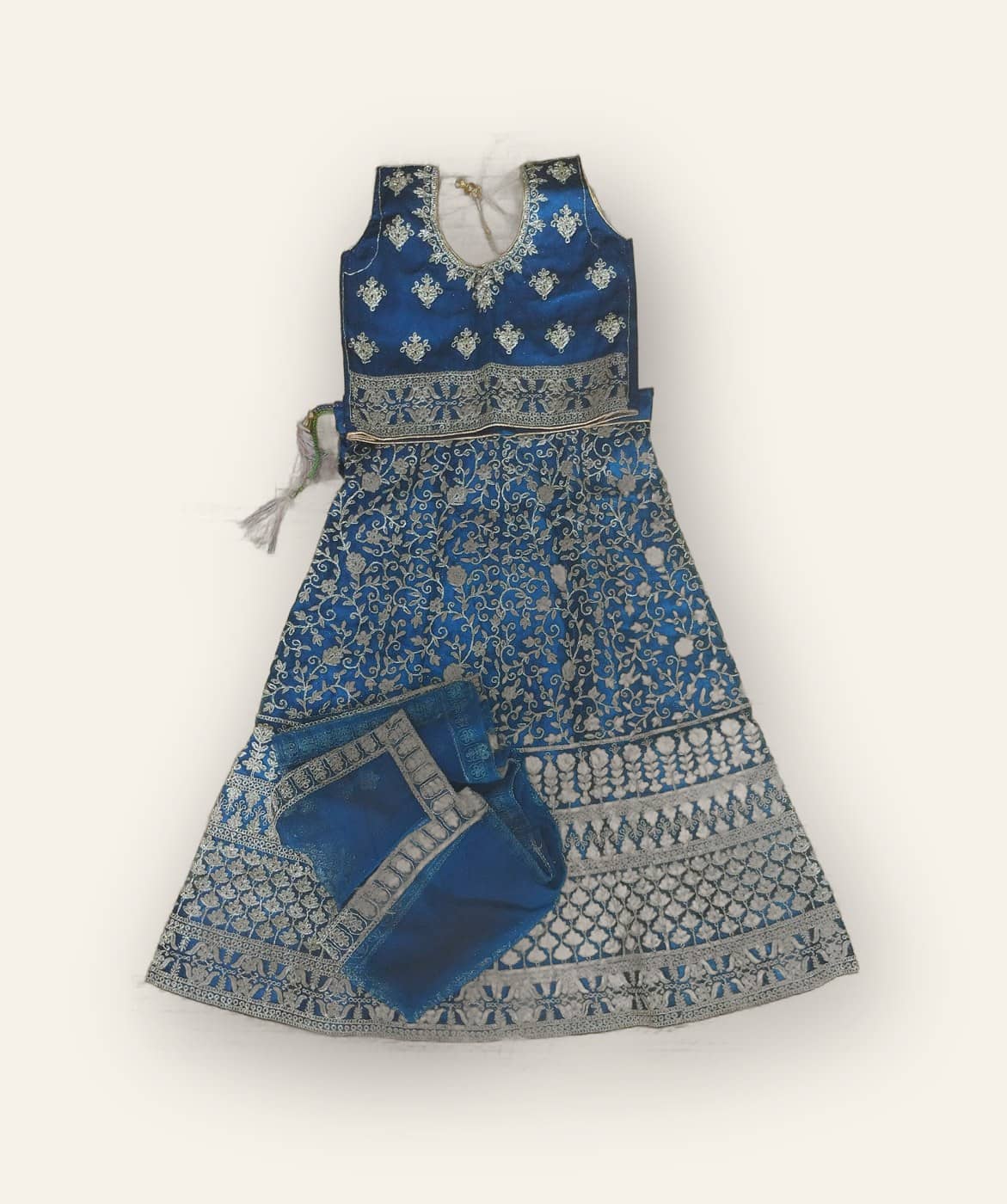 Indigo Printed Lehenga Set