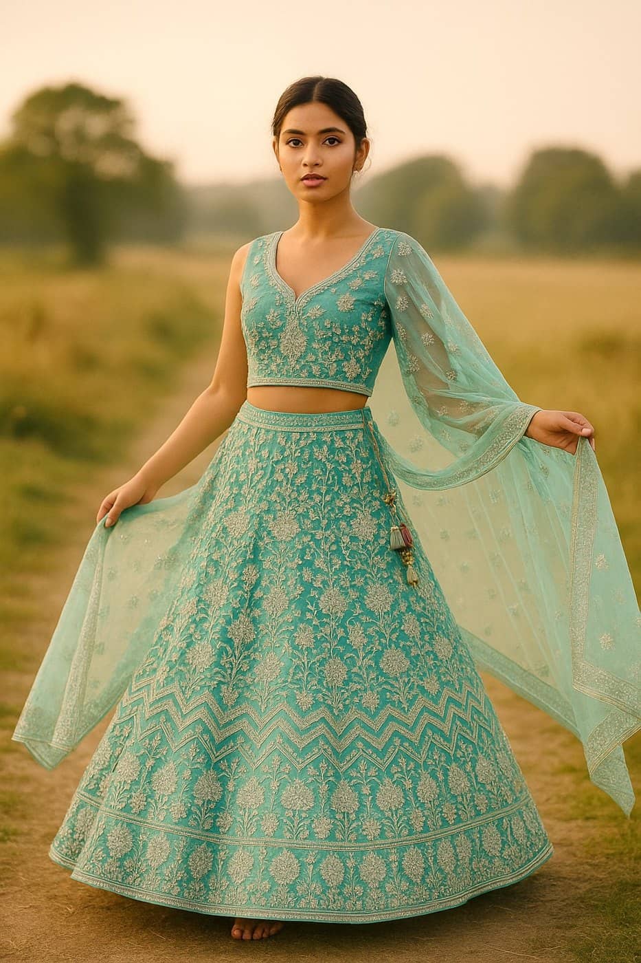 Sea-Green Lehenga Set
