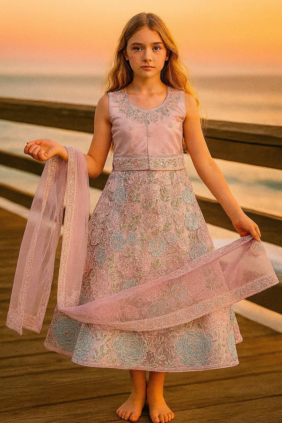 Rose Brocade Lehenga Set