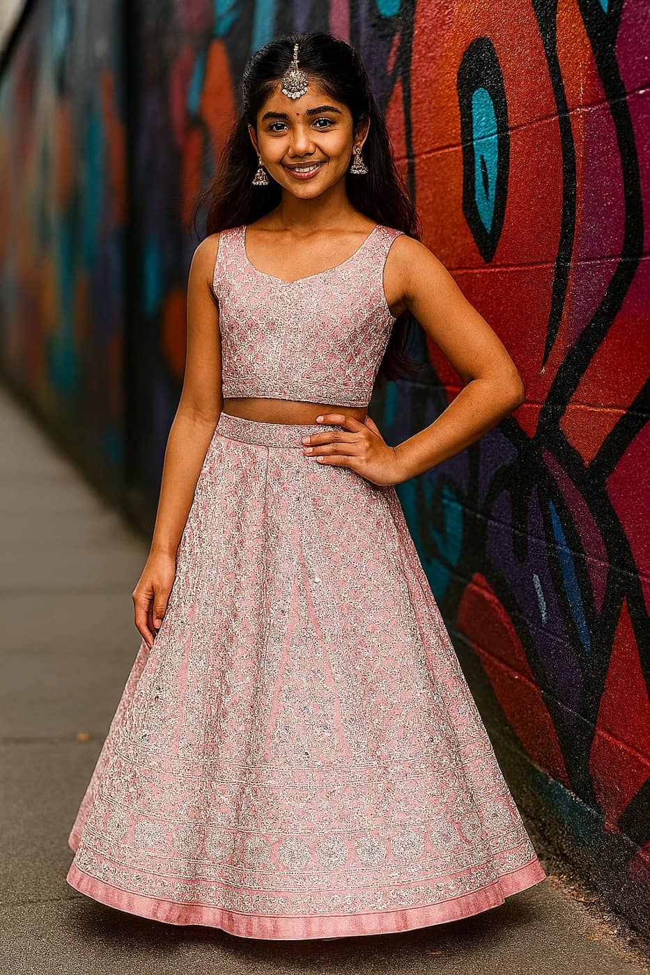 Rose Chikankari Lehenga Set